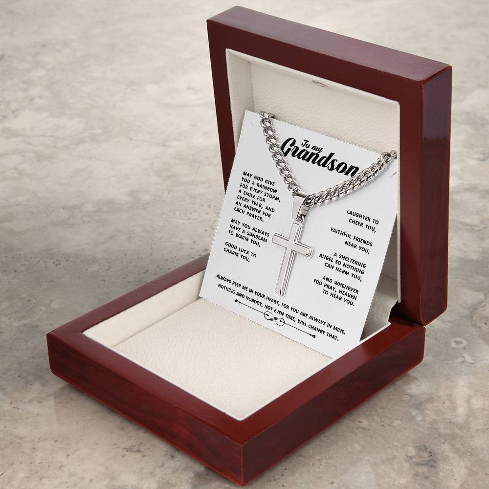 To My Grandson Faith Necklace