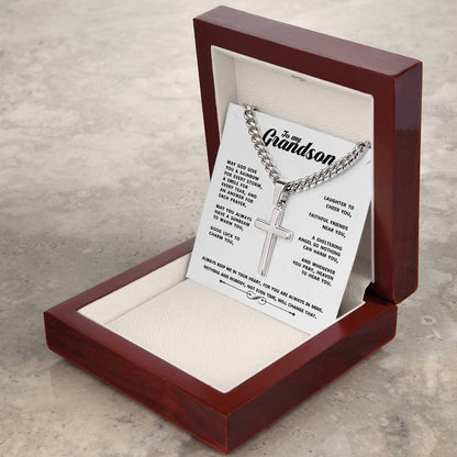 To My Grandson Faith Necklace