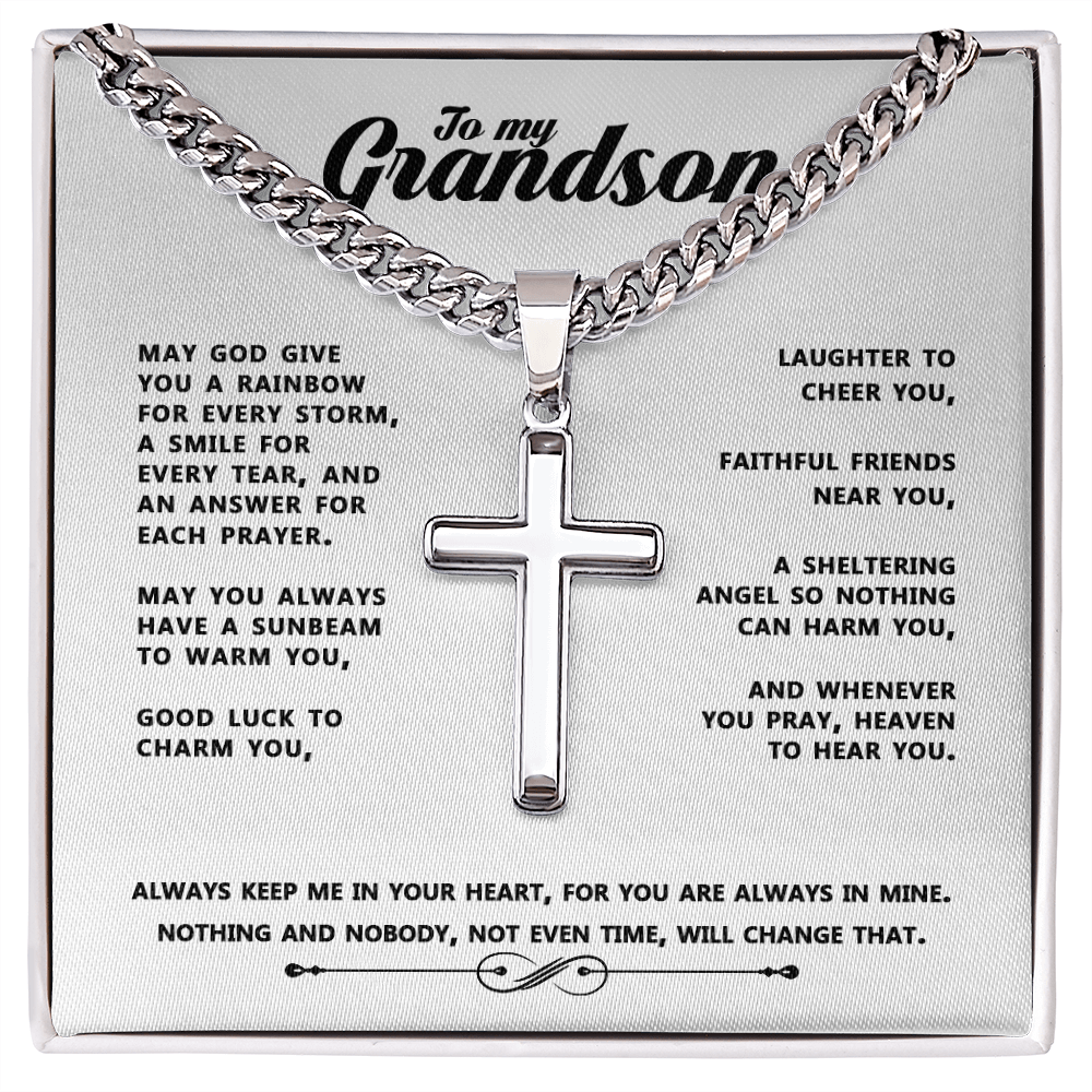 To My Grandson Faith Necklace