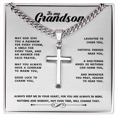 To My Grandson Faith Necklace