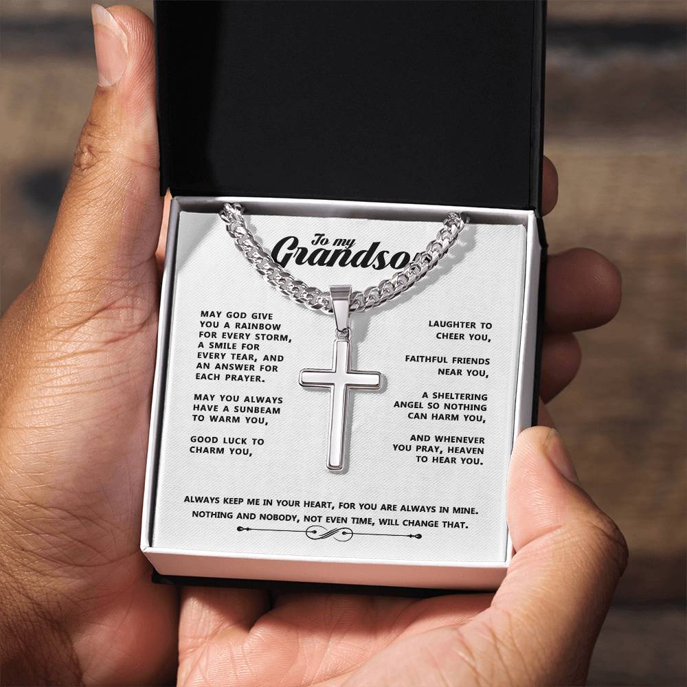 To My Grandson Faith Necklace