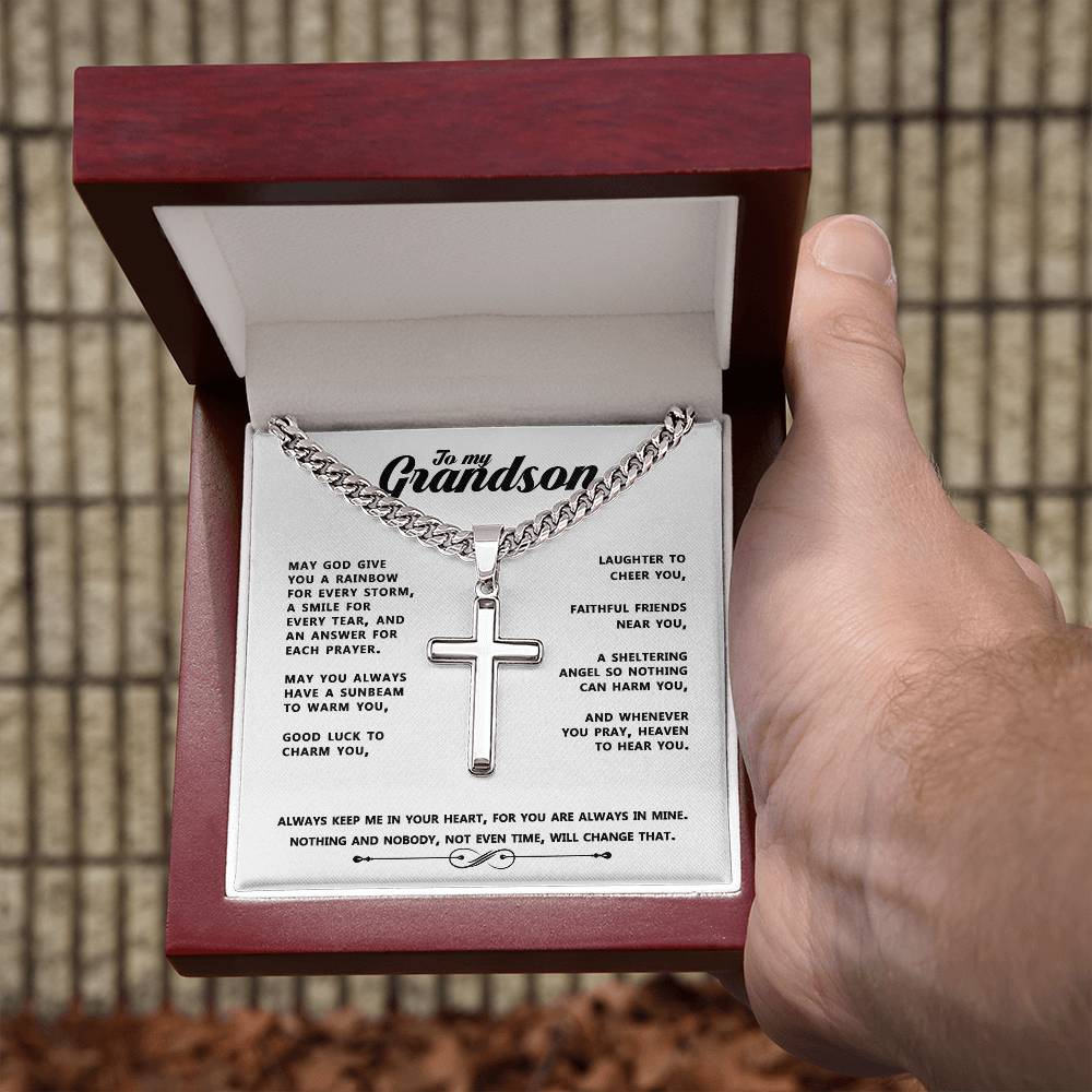 To My Grandson Faith Necklace
