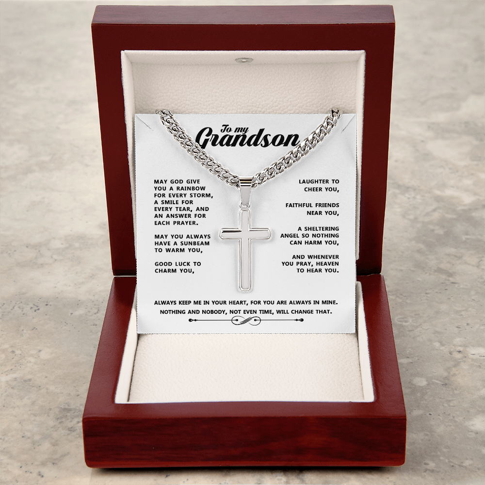 To My Grandson Faith Necklace
