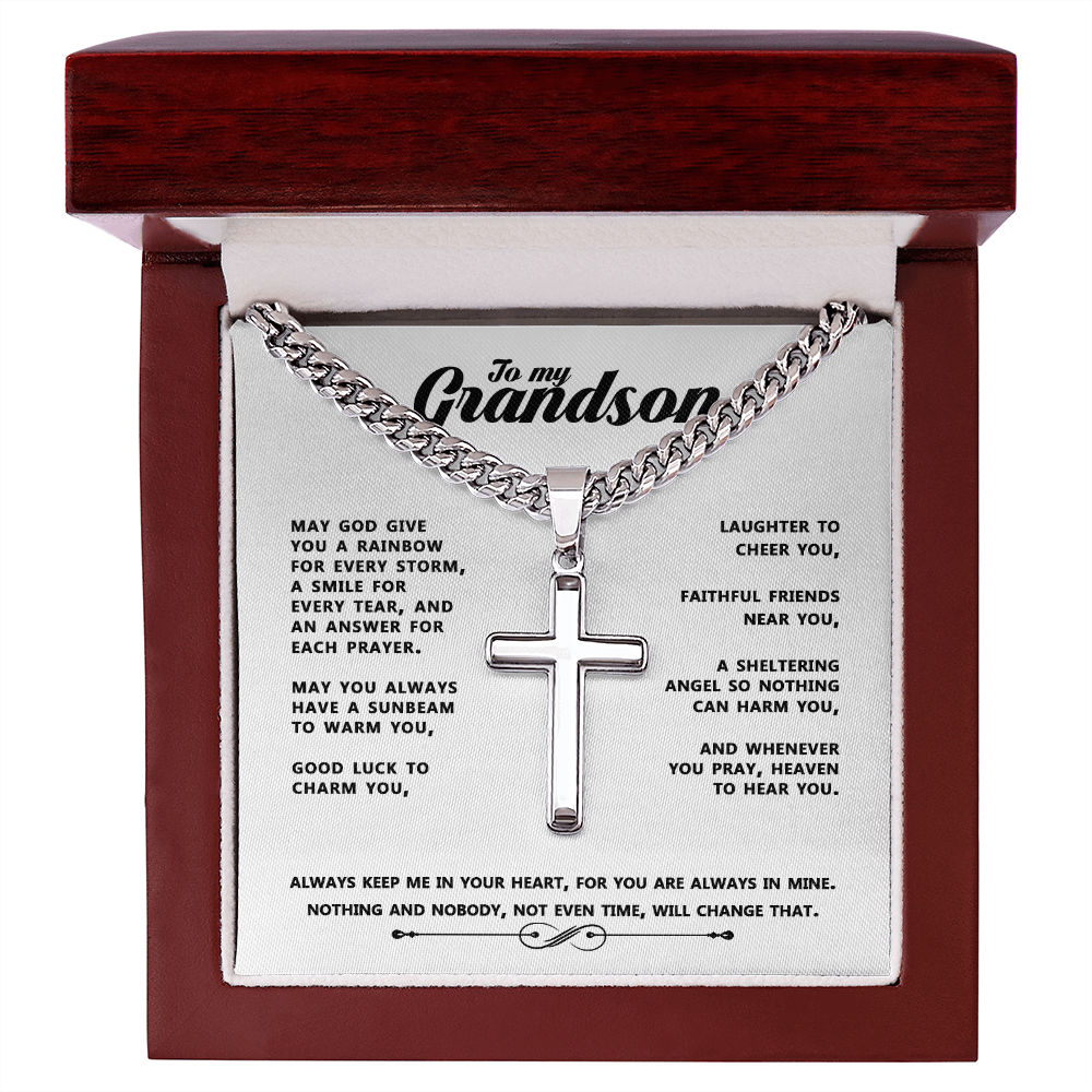 To My Grandson Faith Necklace