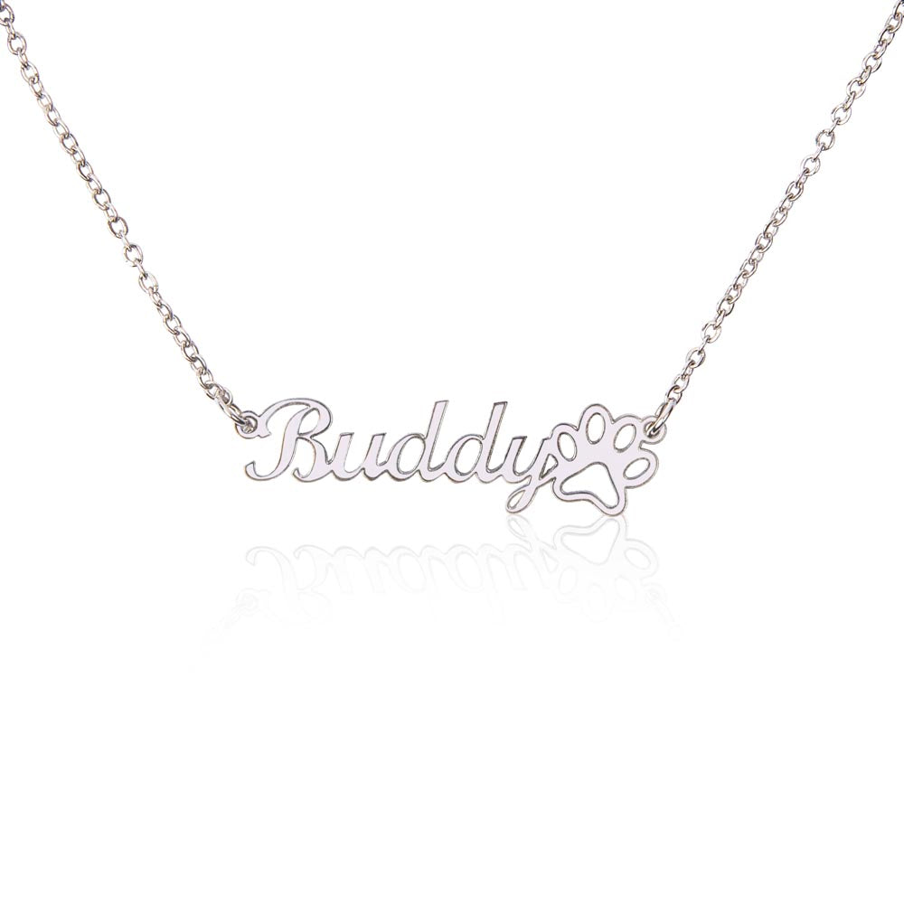 Pet Paw Name Necklace